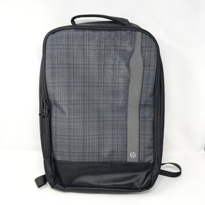 HP Laptop Backpack Gray Black Crosshatch Professional Tech Bag Business Travel